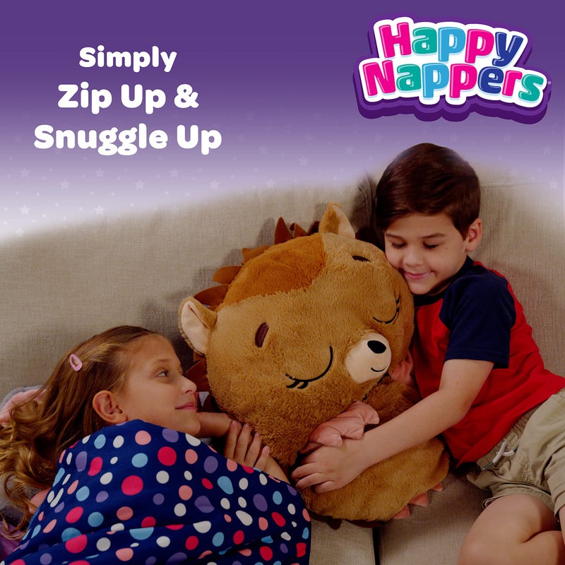 هابي نابرز وسادة Happy Nappers وكيس سليبي - مريح، دافئ، صغير الحجم، فائق النعومة، دافئ، مناسب لجميع المواسم، كيس نوم مع وسادة - أسد (متوسط) - Image 5